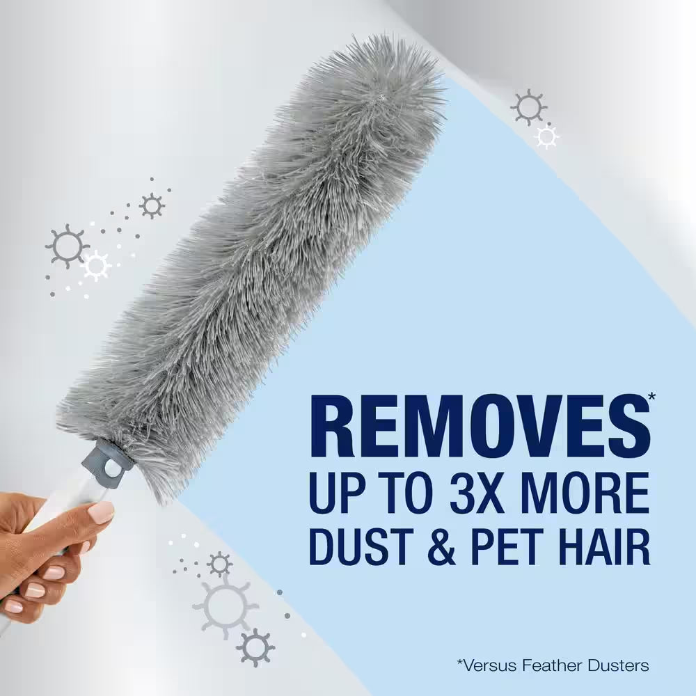 High-Performance Compact Dusting Kit, with 17 in Handle, Reusable and Disposable Dusters